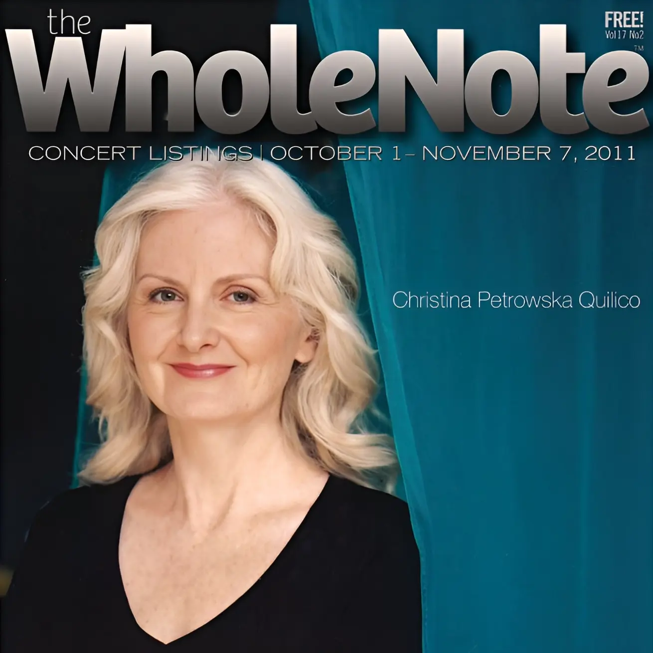Cover girl for Wholenote Magazine