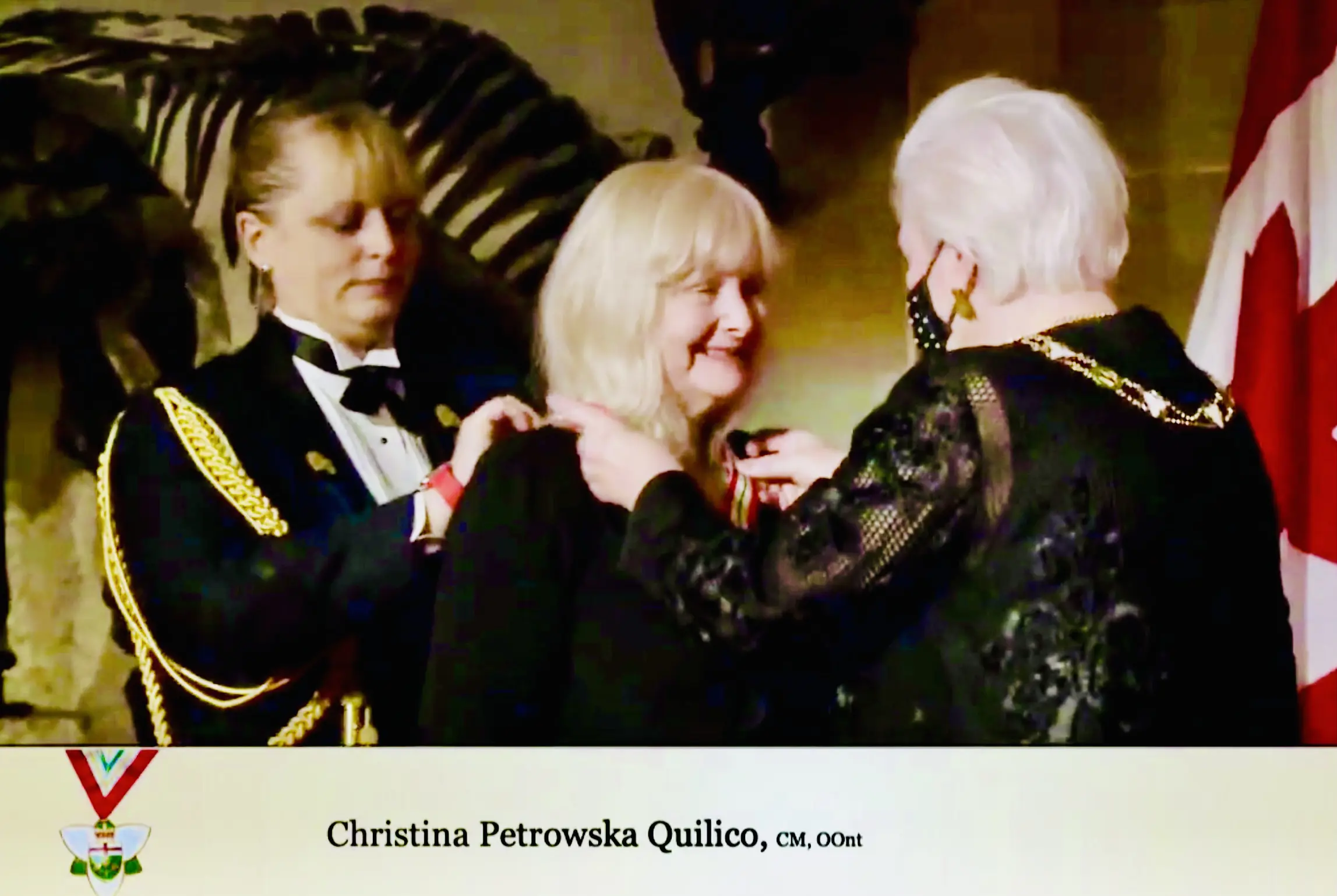 Receiving the Order of Ontario from the Lieutenant-General of Ontario
