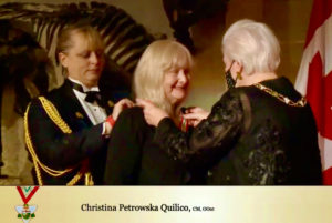 Christina Petrowska Quilico, C.M., OOnt, FRSC with the Lieutenant Governor Elizabeth Dowdesell at the Investiture Ceremony.